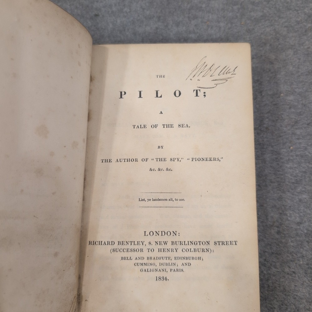 1834 The Pilot A Tale of the Sea J.F. Cooper London Richard Bentley Hardcover - Picture 5 of 5